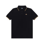 Load image into Gallery viewer, Polo Shirt CROWN LINE GOLD BLACK
