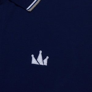 Polo Shirt CROWN LINE WHITE NAVY BLUE