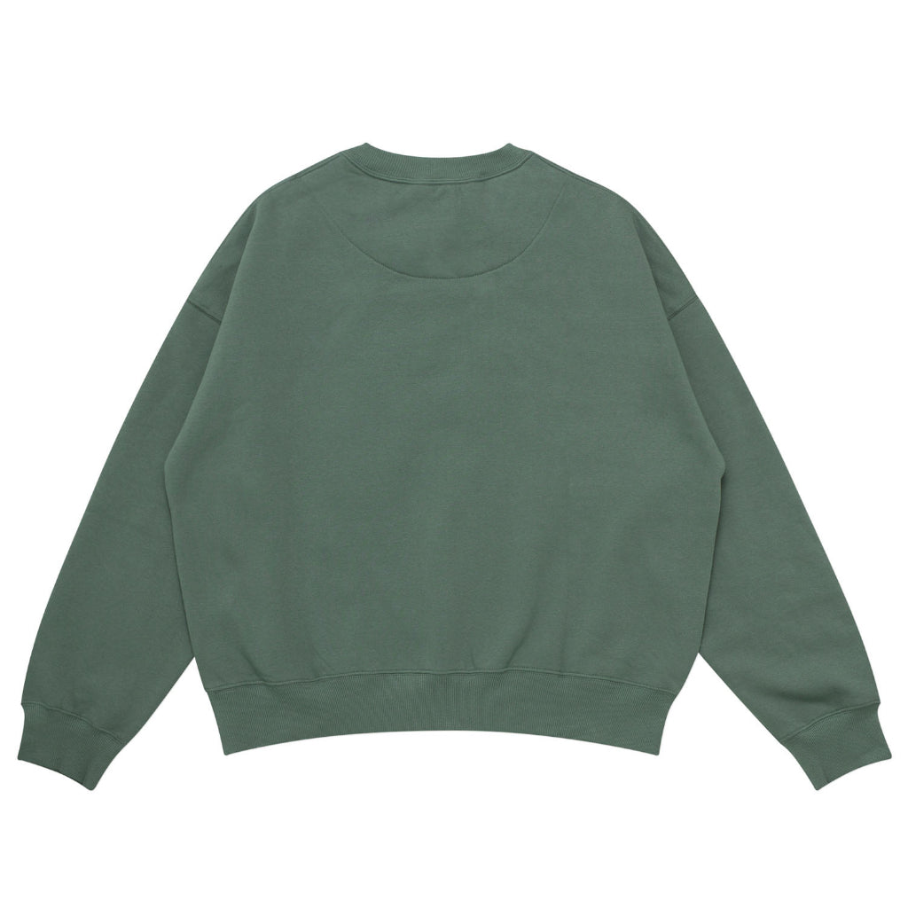GAMESOME Sweater Crewneck OVERSIZED LOGOTYPE OLIVE