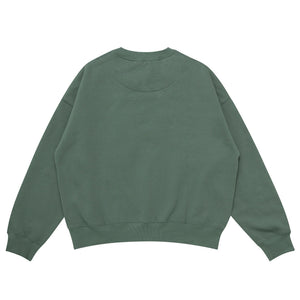 GAMESOME Sweater Crewneck OVERSIZED LOGOTYPE OLIVE