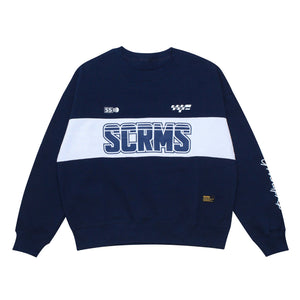 GAMESOME Sweater Crewneck OVERSIZED FRONT ROW NAVY BLUE