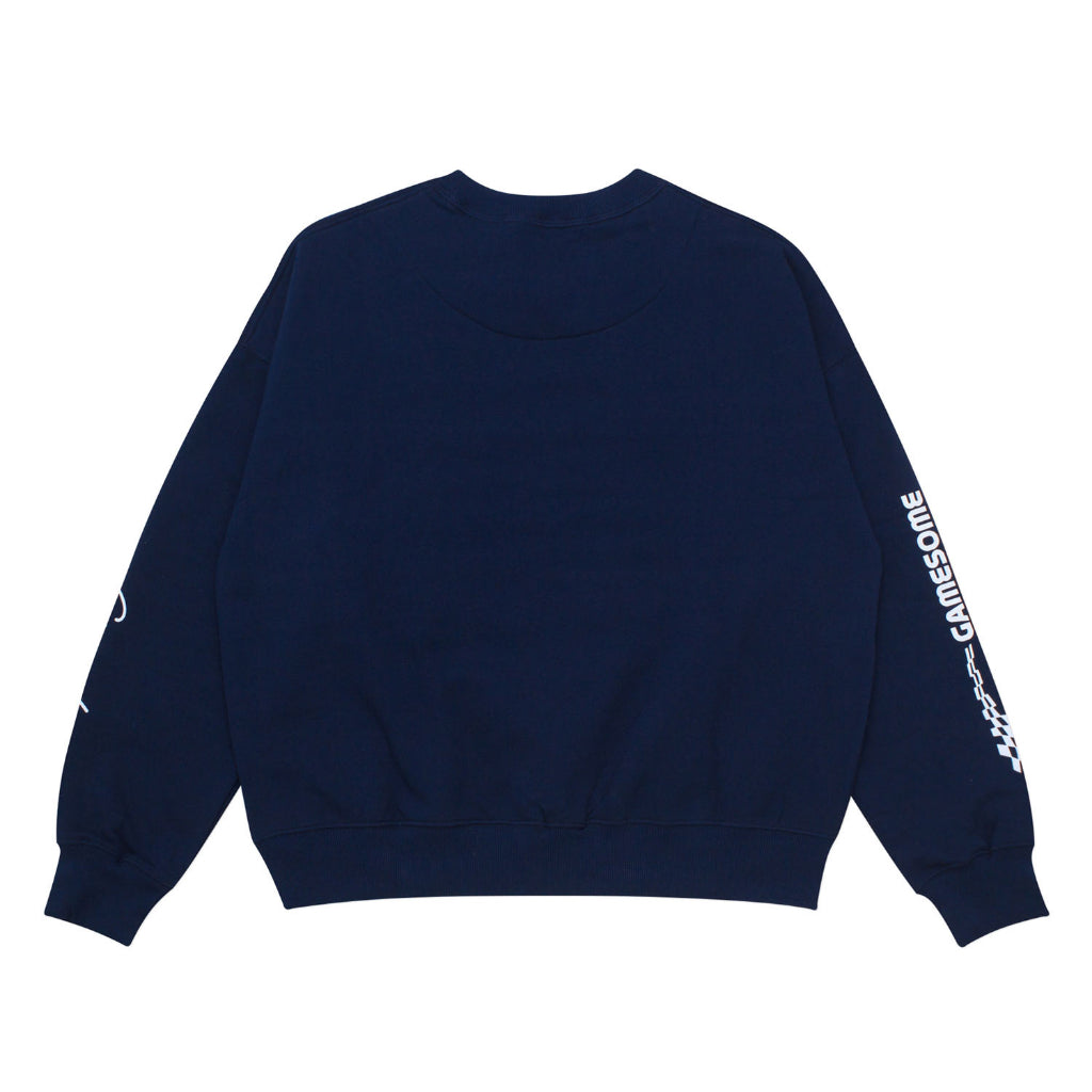 GAMESOME Sweater Crewneck OVERSIZED FRONT ROW NAVY BLUE