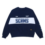 Load image into Gallery viewer, GAMESOME Sweater Crewneck OVERSIZED FRONT ROW NAVY BLUE
