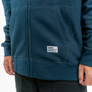 Sweater Pria Basic Pullover Zipper Hoodie Sean Navy Blue