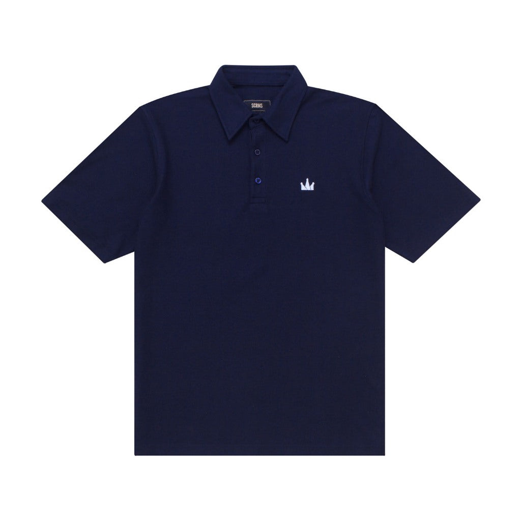 Polo Shirt CROWN WHITE NAVY BLUE