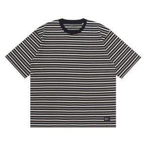 T-Shirt Stripe OVERSIZED AZULF BLACK WHITE