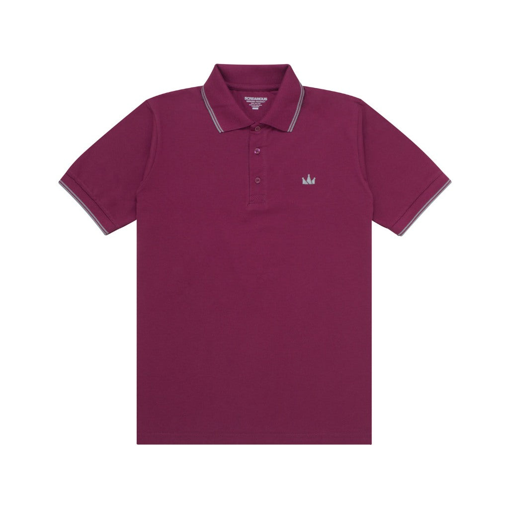 Polo Shirt CROWN LINE GREY MAROON