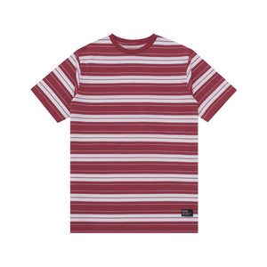 Screamous Kaos T-Shirt Stripe CLOVIS MAROON WHITE