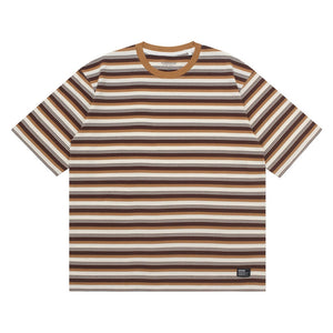 T-Shirt Stripe OVERSIZED AZULF WHITE BROWN