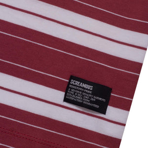 Screamous Kaos T-Shirt Stripe CLOVIS MAROON WHITE