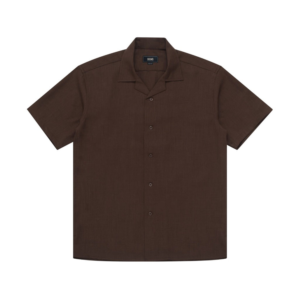 Shortsleeve Shirt Open Collar SADE BROWN