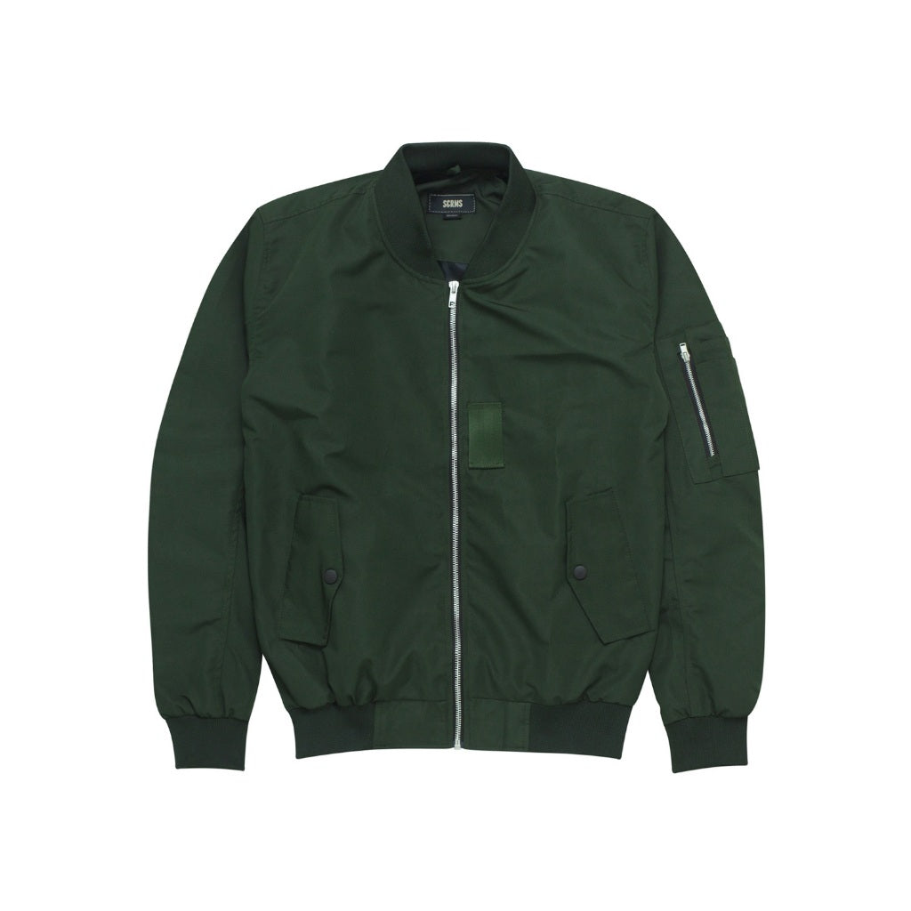Bomber Canvas Jacket STENCIL FOREST GREEN