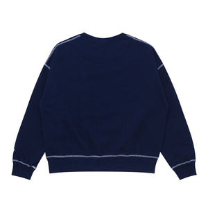 Crewneck OVERSIZED LEGEND TINY WHITE NAVY BLUE