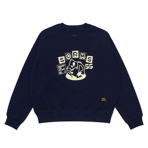 Crewneck OVERSIZED ALIEN MUSH NAVY BLUE