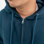 Load image into Gallery viewer, Sweater Pria Basic Pullover Zipper Hoodie Sean Navy Blue
