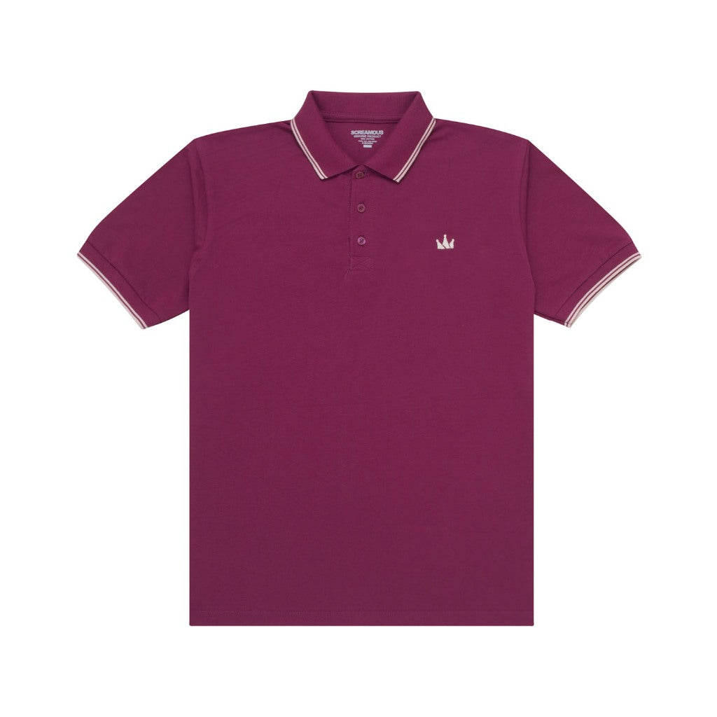 Polo Shirt CROWN LINE SILVER MAROON