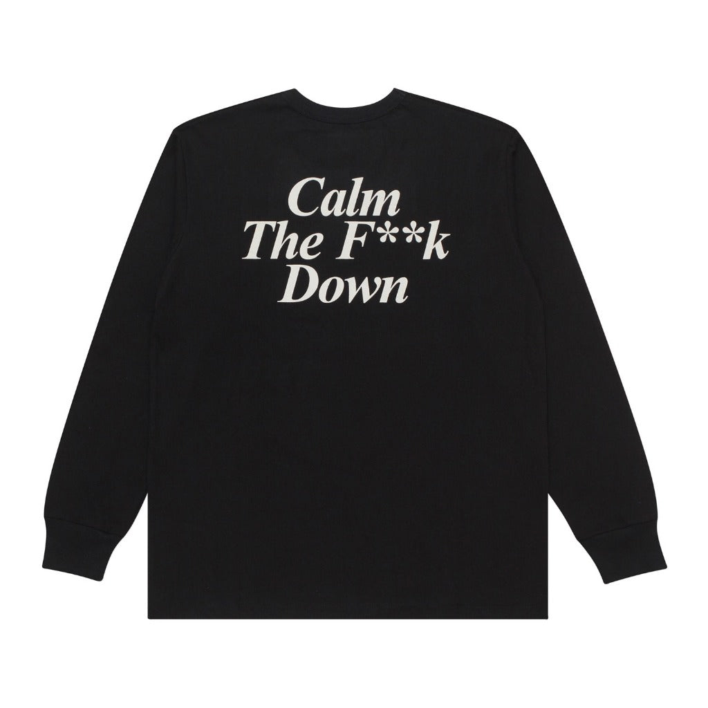 T-Shirt Longsleeves CALM DOWN BLACK