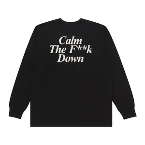 T-Shirt Longsleeves CALM DOWN BLACK