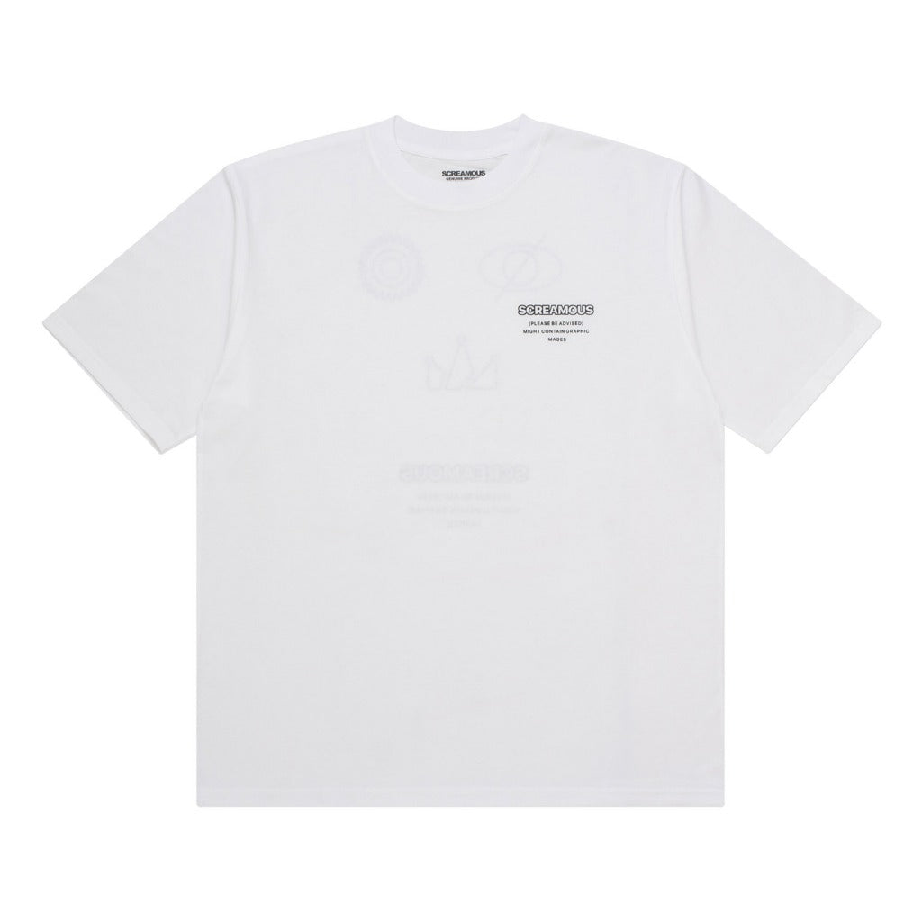 T-Shirt OVERSIZE OUTLINE SKULL WHITE