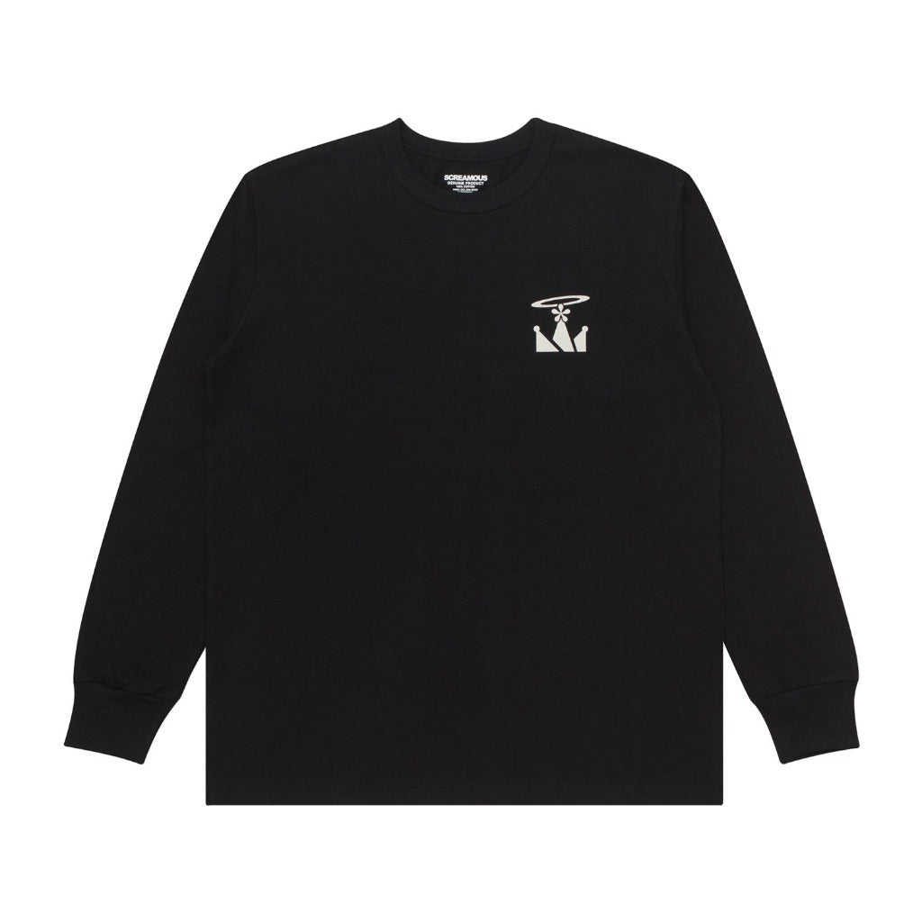 T-Shirt Longsleeves CALM DOWN BLACK