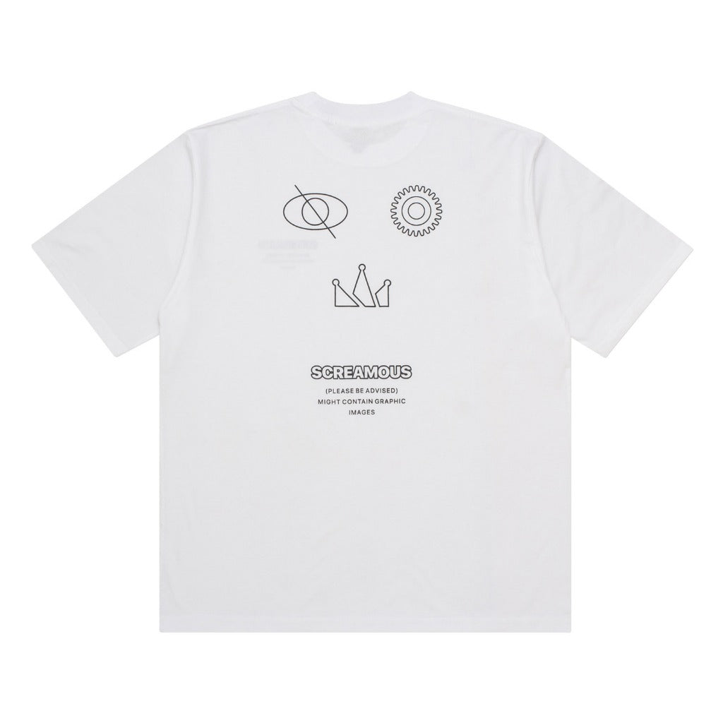 T-Shirt OVERSIZE OUTLINE SKULL WHITE