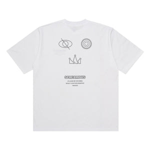T-Shirt OVERSIZE OUTLINE SKULL WHITE