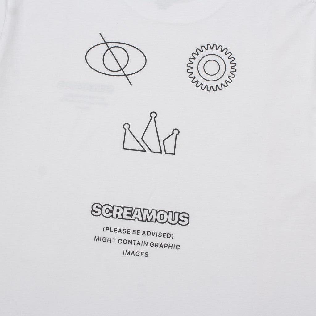 T-Shirt OVERSIZE OUTLINE SKULL WHITE