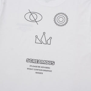 T-Shirt OVERSIZE OUTLINE SKULL WHITE