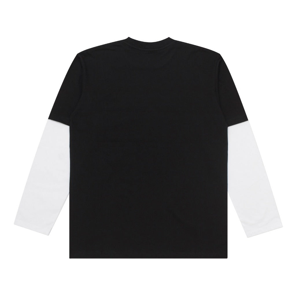 T-Shirt Longsleeves DOUBLE LAYER AZTERI BLACK WHITE