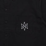Load image into Gallery viewer, Shortsleeve Shirt Boxy Oversize Spread Collar QILLE BLACK
