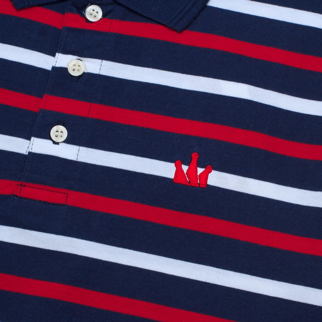 Polo Shirt Stripe NAZEO NAVY RED WHITE