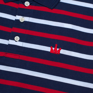 Polo Shirt Stripe NAZEO NAVY RED WHITE