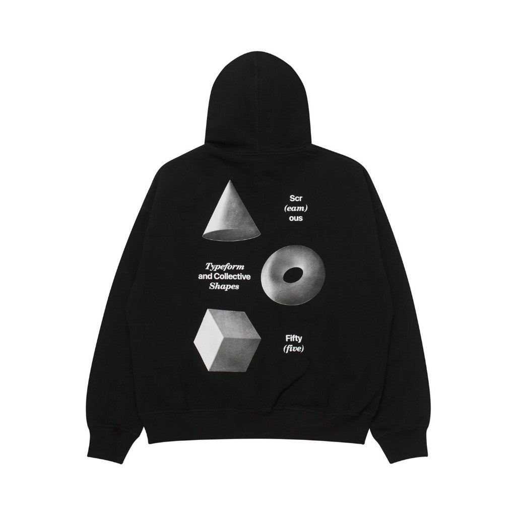 Pullover Hoodie OVERSIZED TYPEFORM and COLLECTIVE SHAPES GEOMETRY BLACK