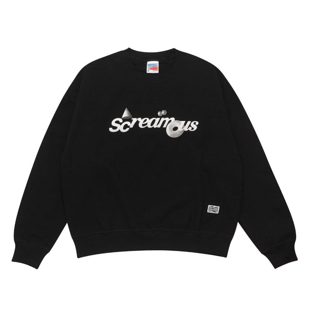 Crewneck OVERSIZED TYPEFORM and COLLECTIVE SHAPES GEOMETRY BLACK
