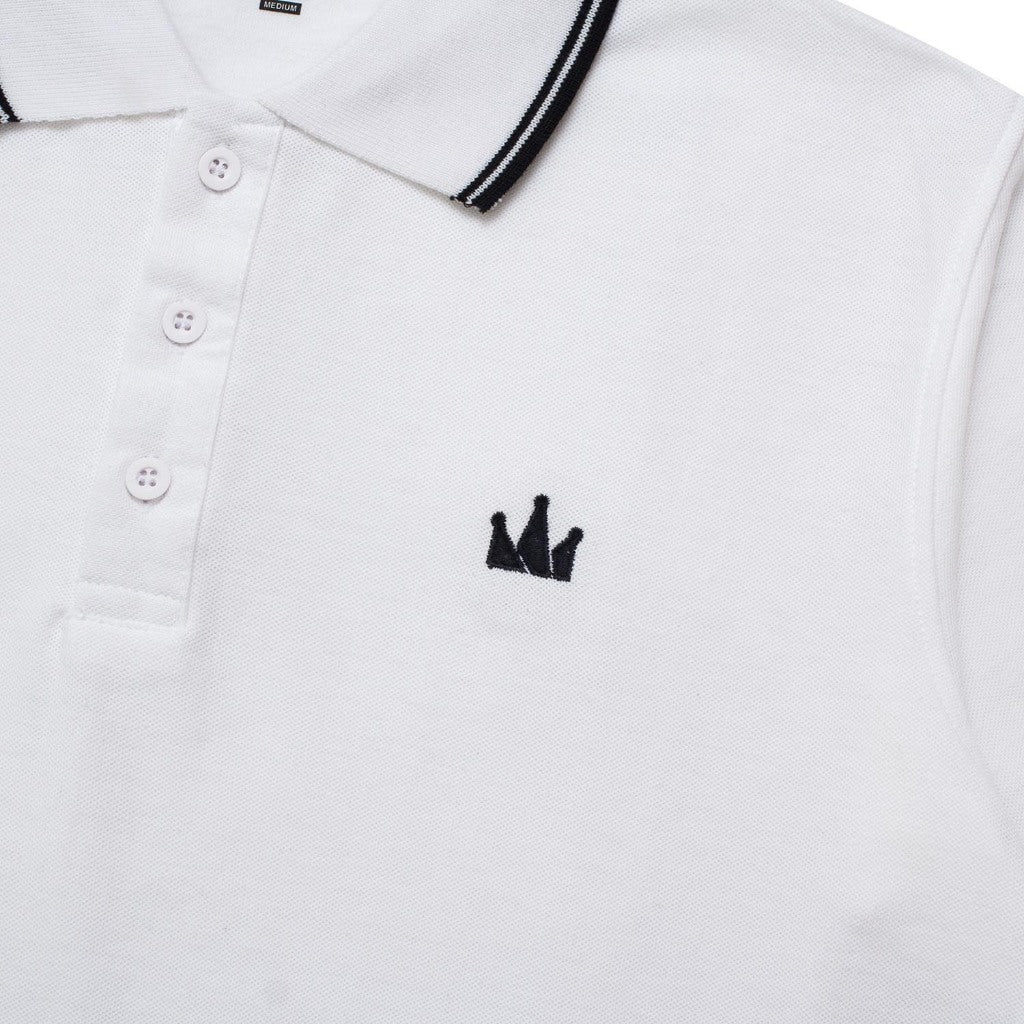 Polo Shirt CROWN LINES BLACK WHITE