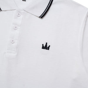 Polo Shirt CROWN LINES BLACK WHITE
