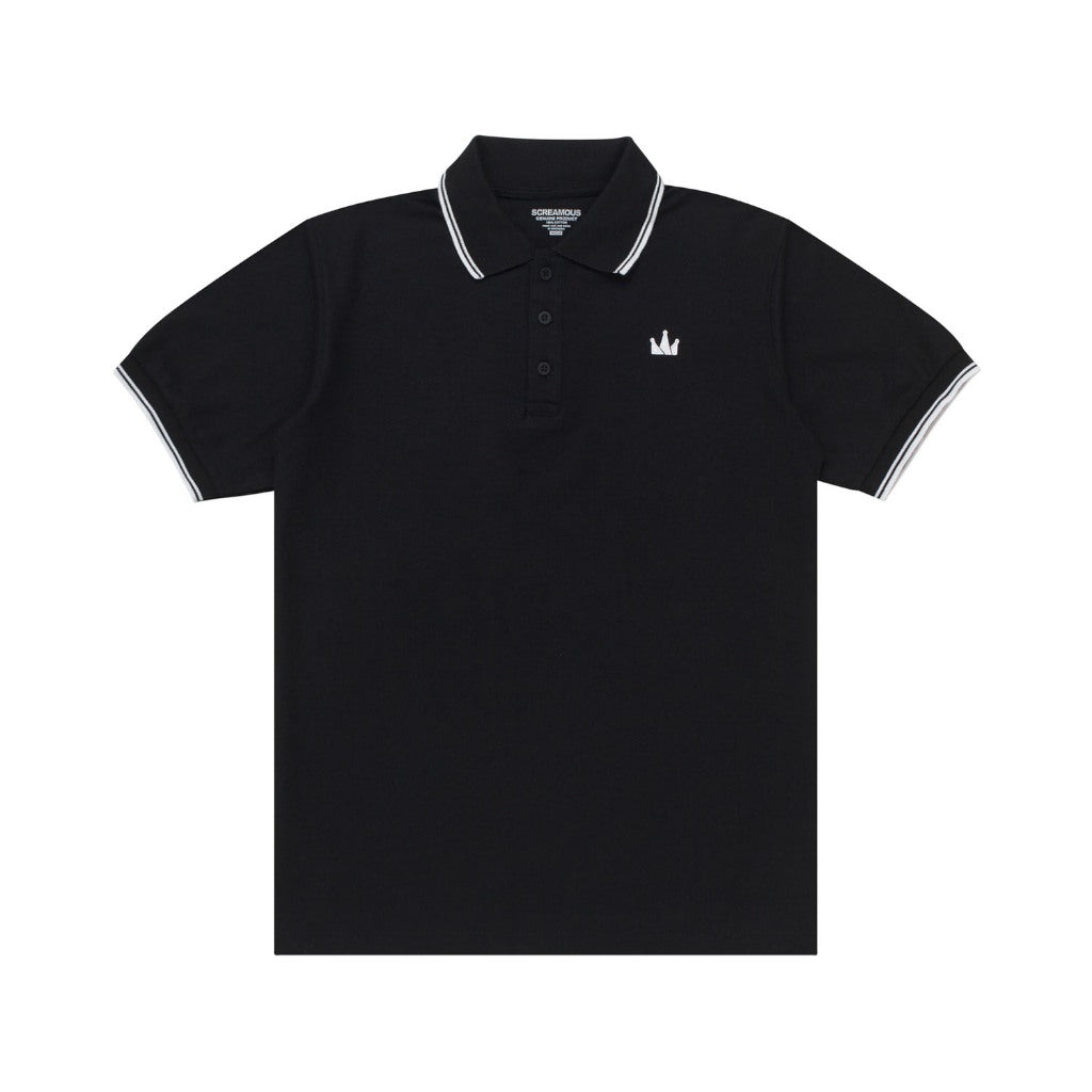 Polo Shirt CROWN LINE WHITE BLACK