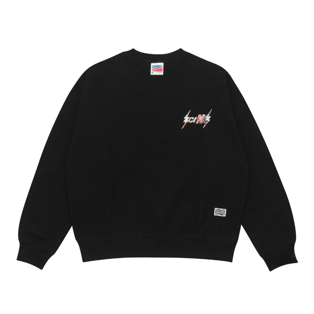 Crewneck OVERSIZED TYPEFORM and COLLECTIVE SHAPES LIGHTNING BLACK