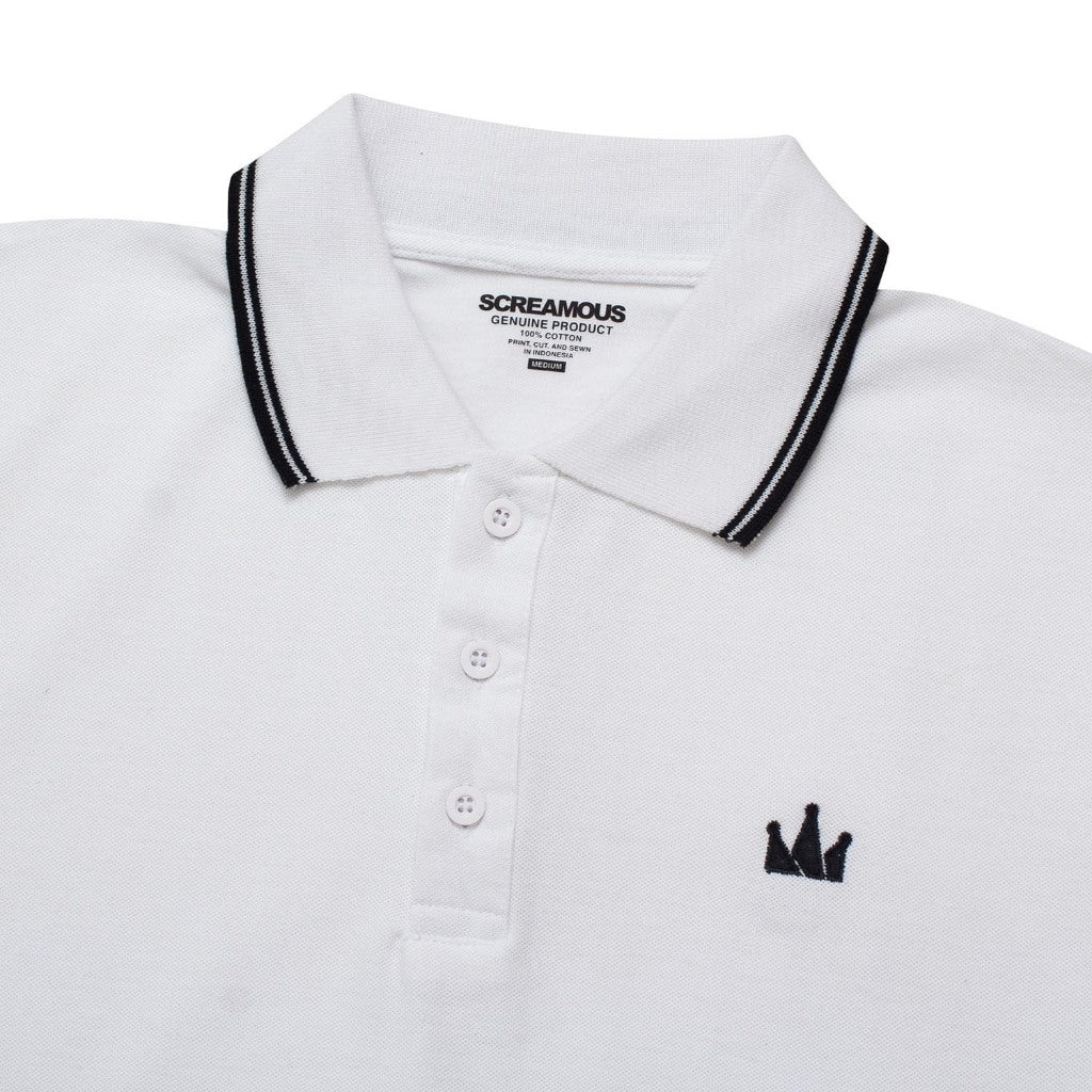 Polo Shirt CROWN LINES BLACK WHITE