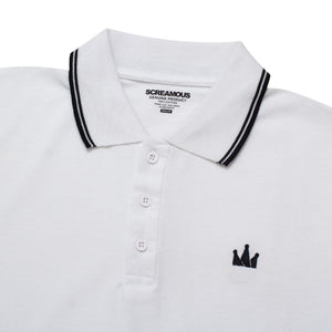 Polo Shirt CROWN LINES BLACK WHITE