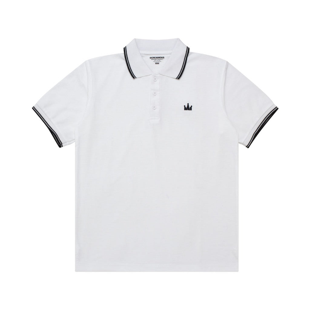 Polo Shirt CROWN LINES BLACK WHITE