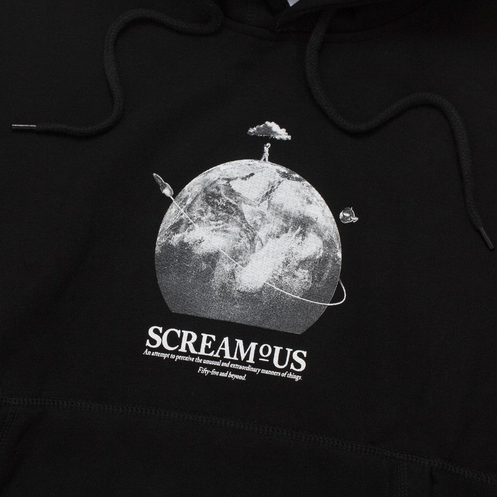 Pullover Hoodie OVERSIZED FIFTY FIVE and BEYOND AROUND THE WORLD BLACK