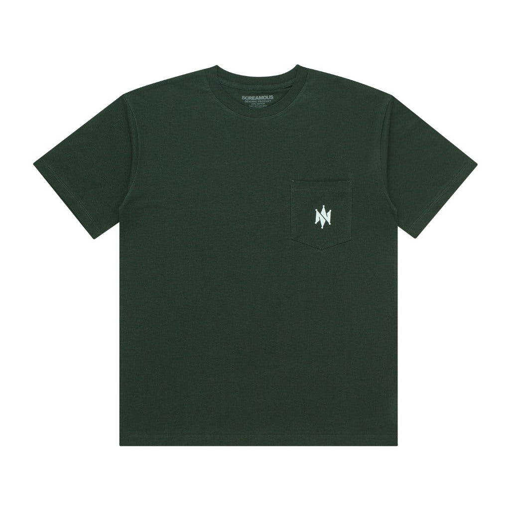 T-Shirt BASIC POCKET CROWN FOREST GREEN