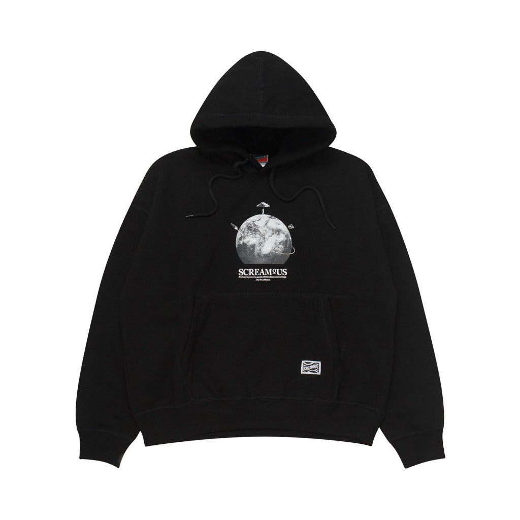 Pullover Hoodie OVERSIZED FIFTY FIVE and BEYOND AROUND THE WORLD BLACK