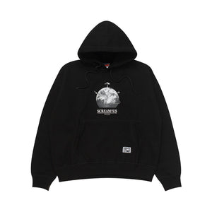 Pullover Hoodie OVERSIZED FIFTY FIVE and BEYOND AROUND THE WORLD BLACK
