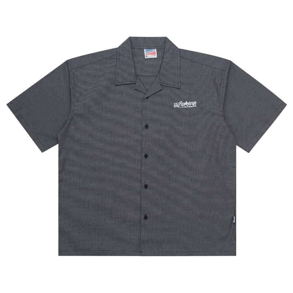 Shortsleeve Shirt Boxy Oversize Open Collar AZTERI GREY
