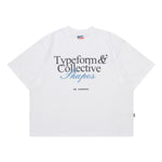 Load image into Gallery viewer, T-Shirt BOXY FIT 16s TYPEFORM and COLLECTIVE SHAPES CURSIVE WHITE
