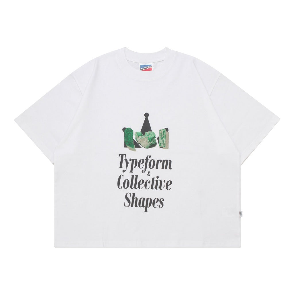 T-Shirt BOXY FIT 16s TYPEFORM and COLLECTIVE SHAPES ROCKS WHITE