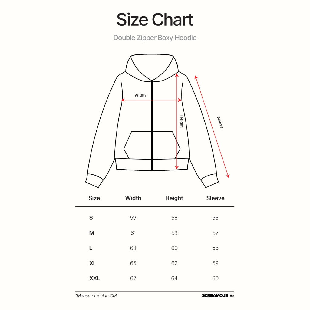 Sweater Pria Pullover Double Zipper Hoodie BOXY FIT FLUER BLACK CONTRAST STITCH