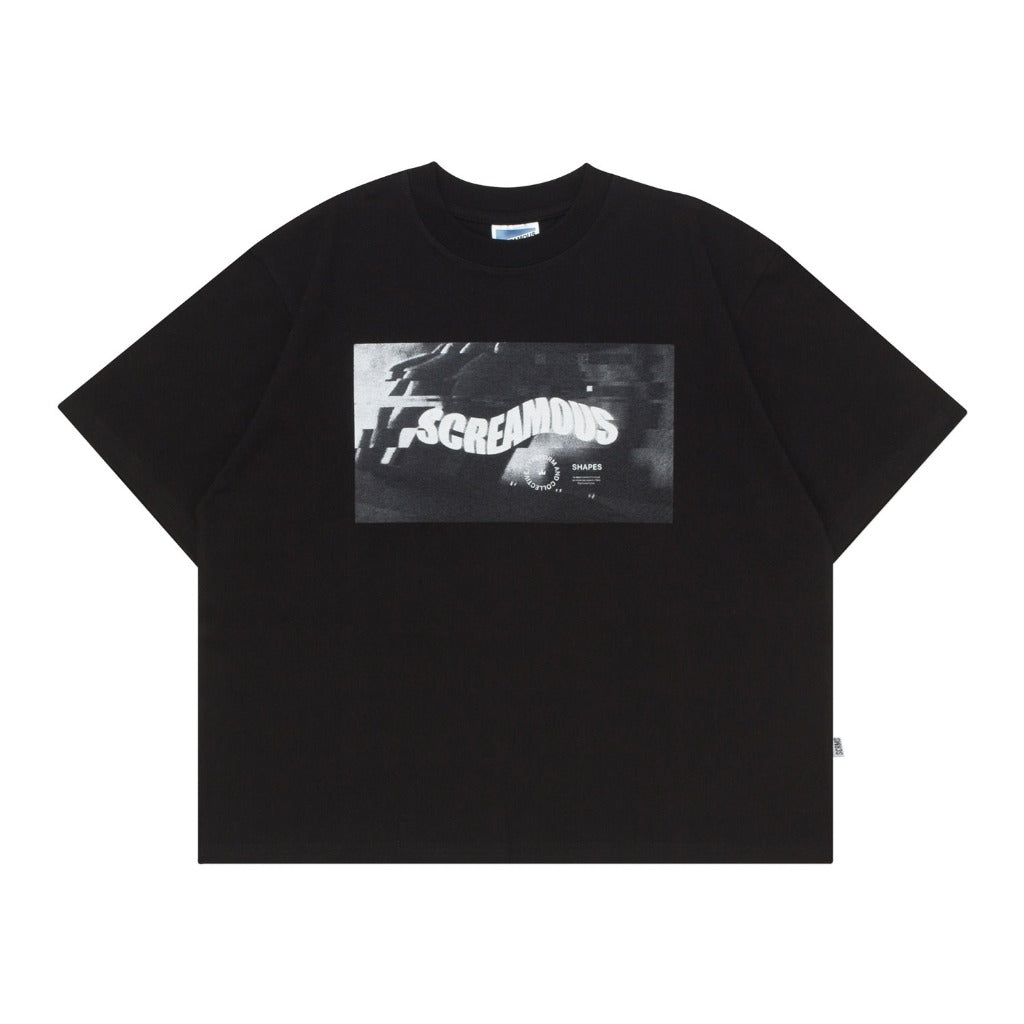 T-Shirt BOXY FIT 16s TYPEFORM and COLLECTIVE SHAPES BLURS BLACK